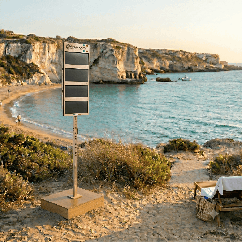Energy2go sullo sfondo di Punta della Suina in Salento
